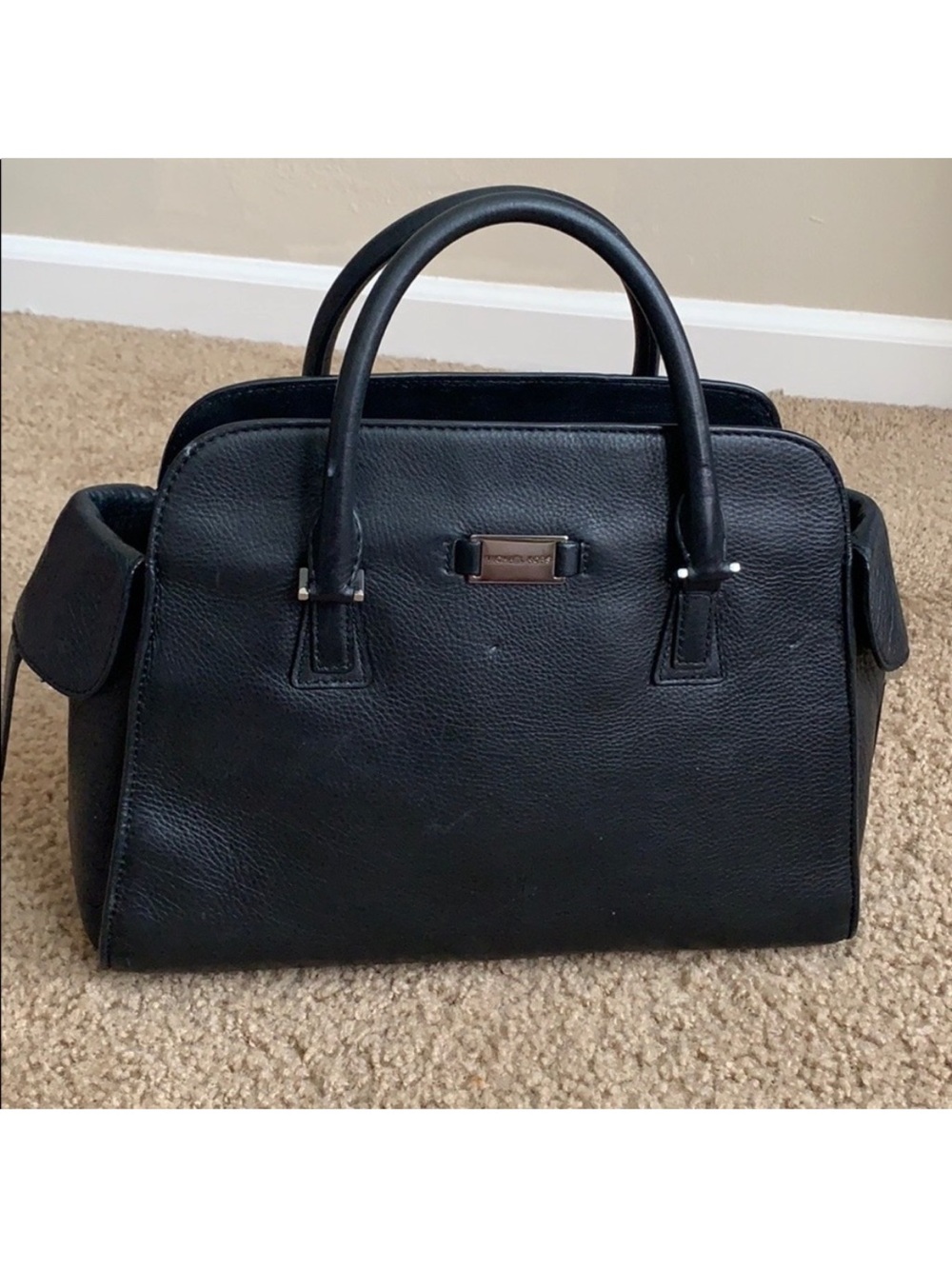 MICHAEL Michael Kors Black Leather Satchel